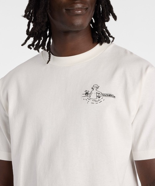 NEW BALANCE(ニューバランス)の「ファウンテンTシャツ(Tシャツ/カットソー・メンズ・ネイビー/オフホワイト・SMALL/MEDIUM/LARGE/X-LARGE/XX-LARGE)」の5枚目の写真