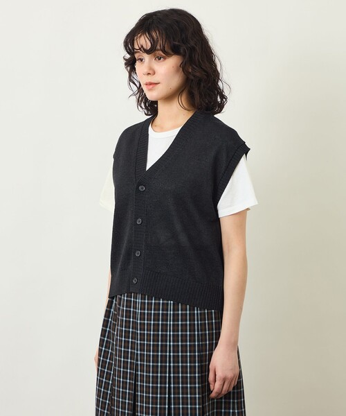 MACKINTOSH PHILOSOPHY(マッキントッシュ フィロソフィー)の「GREY LABEL ペーパーヤーンニットベスト(ベスト・レディース・ベージュ/ブラック/ブラウン・2)」の14枚目の写真