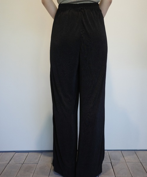 CLANE（クラネ）の「CLANE BRIGHT JERSEY PANTS（その他パンツ・レディース・ブラック/オフホワイト/ベージュ・1/2）」の4枚目の写真