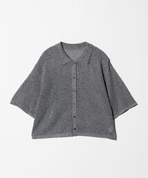 メッシュ ポロカーディガン 5分袖 ‐ウォッシャブル‐＜A DAY IN THE LIFE＞