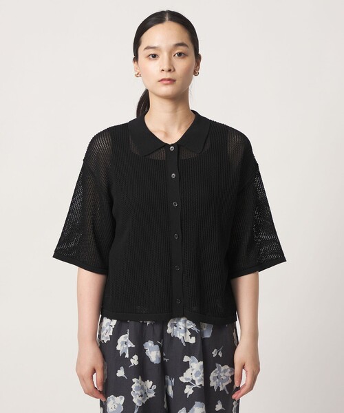 A DAY IN THE LIFE UNITED ARROWS（アデイインザライフユナイテッドアローズ）の「メッシュ ポロカーディガン 5分袖 ‐ウォッシャブル‐＜A DAY IN THE LIFE＞（カーディガン/ボレロ・レディース・ナチュラル/ブラック/オリーブ/その他1・FREE）」の17枚目の写真