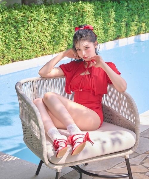 mmeeme エムミーエメ エムエメ スイムウェア swimwear 水着 M me eme｜エムミーエメ（レディース）の水着（レッド/赤色系）通販