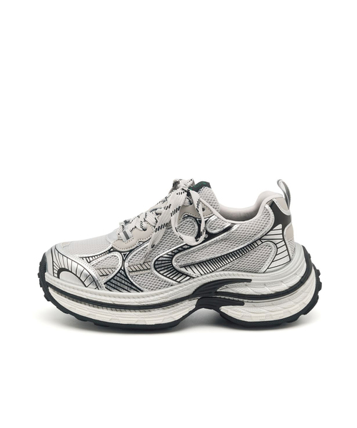 CLLIB(クリブ)の「Raw Runner スタンディングスニーカー 7.5cm -CL0902 (3カラー)(スニーカー・レディース・ブラック/シルバー/グレー・23cm/23.5cm/24cm/24.5cm/25cm)」の2枚目の写真