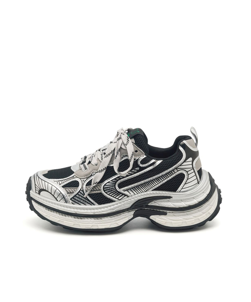 CLLIB(クリブ)の「Raw Runner スタンディングスニーカー 7.5cm -CL0902 (3カラー)(スニーカー・レディース・ブラック/シルバー/グレー・23cm/23.5cm/24cm/24.5cm/25cm)」の1枚目の写真
