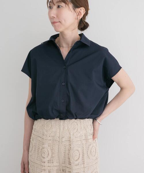 ITEMS URBANRESEARCH(アイテムズ アーバンリサーチ)の「バルーンフレンチシャツ(シャツ/ブラウス・レディース・ブルー系その他/ホワイト/ネイビー・FREE)」の2枚目の写真