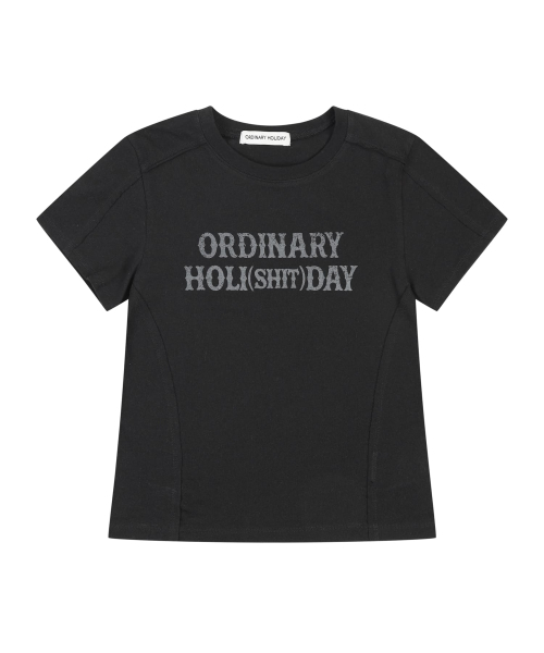 ORDINARY HOLIDAY（オーディナリー ホリデー）の「SLIM LOGO T-SHIRT [4 COLOR]（Tシャツ/カットソー・レディース・チャコールグレー/ホワイト/ブラック/ワインレッド・FREE）」の10枚目の写真