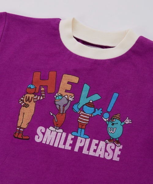 Ocean&Ground(オーシャン&グラウンド)の「HEY! リンガーT【Online Exclusive】(Tシャツ/カットソー・キッズ・パープル/オフホワイト/ライトブルー・140/80/90/100/110/120/130)」の12枚目の写真