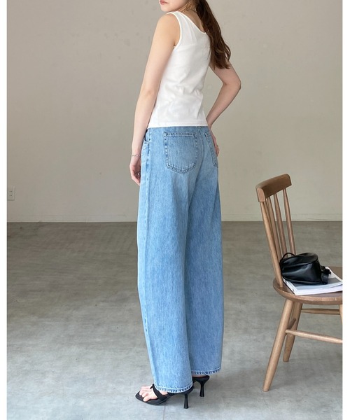 She's Closet（シーズクローゼット）の「フロントオープン クロス ツイストデザイン リブタンクトップ（タンクトップ・レディース・ホワイト/グレー/ブラック・FREE）」の11枚目の写真