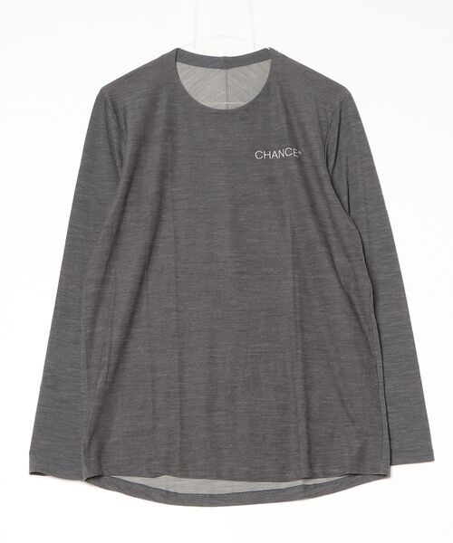 Lafayette(ラファイエット)の「CHANCE - SS23CHNC10A-BLCK MERINO PERFORMANCE LONG SLEEVE Slate Grey and White(Tシャツ/カットソー・メンズ・グレー・XL)」の1枚目の写真