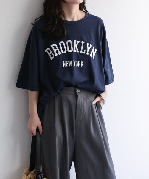 ロゴ刺繍オーバーサイズTee / 大人カジュアル