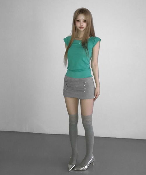 THEAIRTOWN(ジエアタウン)の「way leong skpt(スカート・レディース・ネイビー/グレー・FREE)」の10枚目の写真