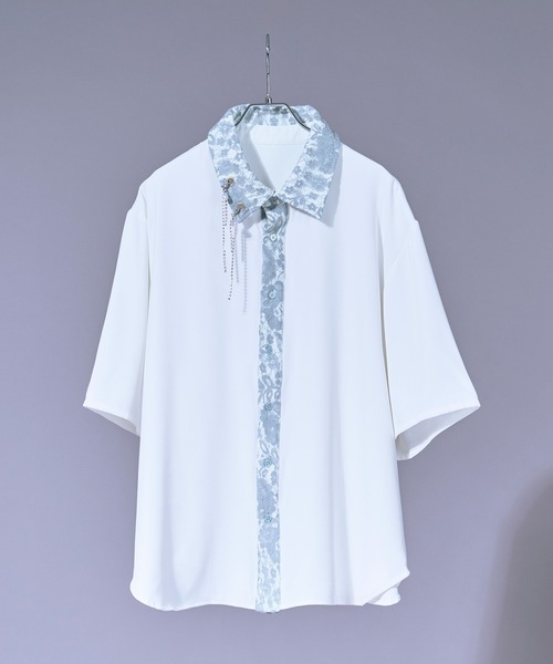 Ellno Loset(エルノロゼット)の「パールロングチェーンレースクレリックシャツ(シャツ/ブラウス・メンズ・ブラック/オフホワイト/グレー・SMALL/MEDIUM/LARGE)」の22枚目の写真