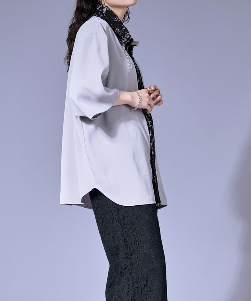 Ellno Loset(エルノロゼット)の「パールロングチェーンレースクレリックシャツ(シャツ/ブラウス・メンズ・ブラック/オフホワイト/グレー・SMALL/MEDIUM/LARGE)」の20枚目の写真