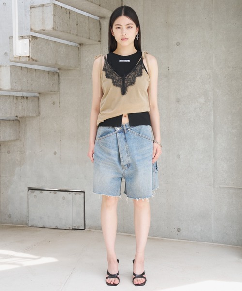 SOEMIN(ソミン)の「Sheer velour lace camisole/シアーベロアレースキャミソール(キャミソール・レディース・ブラック/ホワイト/ベージュ・FREE)」の19枚目の写真