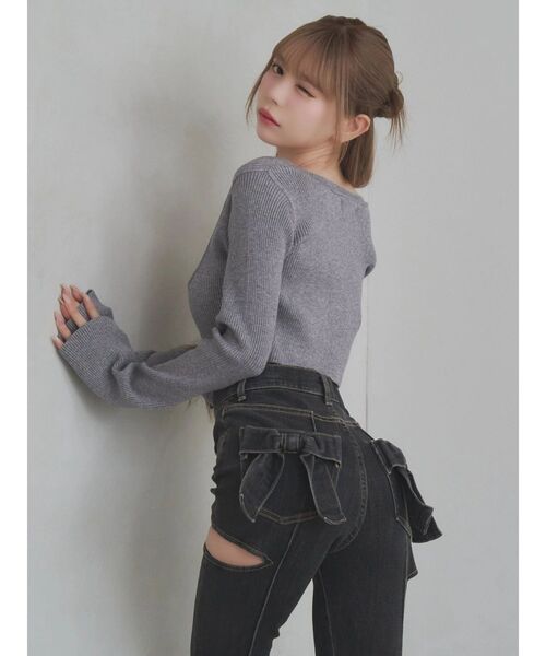 EATME(イートミー)の「BACKリボンカットアウトデニムパンツ(デニムパンツ・レディース・ブラック/ブルー・MEDIUM/SMALL/X-SMALL)」の21枚目の写真