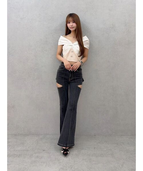 EATME(イートミー)の「BACKリボンカットアウトデニムパンツ(デニムパンツ・レディース・ブラック/ブルー・MEDIUM/SMALL/X-SMALL)」の22枚目の写真