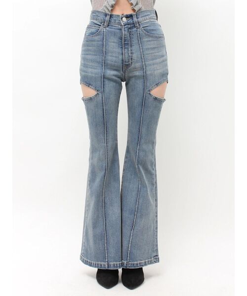 EATME(イートミー)の「BACKリボンカットアウトデニムパンツ(デニムパンツ・レディース・ブラック/ブルー・MEDIUM/SMALL/X-SMALL)」の9枚目の写真