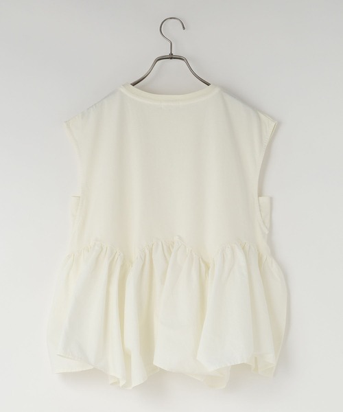 LOWRYS FARM(ローリーズファーム)の「ドッキングペプラムノースリーブ 1032148(Tシャツ/カットソー・レディース・チャコールグレー/ネイビー/アイボリー・FREE)」の6枚目の写真
