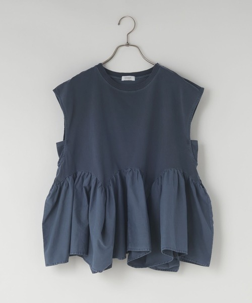 LOWRYS FARM(ローリーズファーム)の「ドッキングペプラムノースリーブ 1032148(Tシャツ/カットソー・レディース・チャコールグレー/ネイビー/アイボリー・FREE)」の12枚目の写真