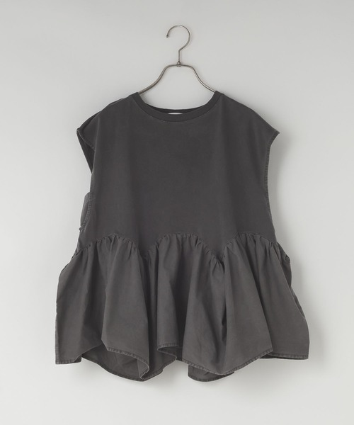 LOWRYS FARM(ローリーズファーム)の「ドッキングペプラムノースリーブ 1032148(Tシャツ/カットソー・レディース・チャコールグレー/ネイビー/アイボリー・FREE)」の14枚目の写真