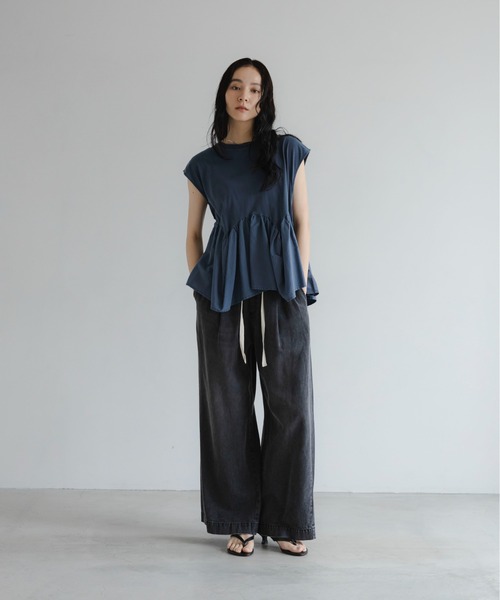LOWRYS FARM(ローリーズファーム)の「ドッキングペプラムノースリーブ 1032148(Tシャツ/カットソー・レディース・チャコールグレー/ネイビー/アイボリー・FREE)」の19枚目の写真