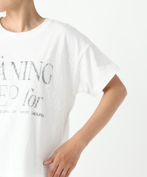 Elura(エルーラ)の「レースロゴTシャツ/1043154(Tシャツ/カットソー・レディース・ホワイト/スミクロ・FREE)」の8枚目の写真