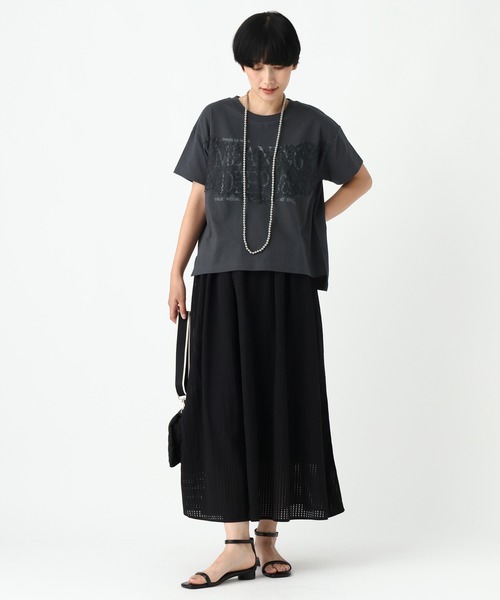 Elura(エルーラ)の「レースロゴTシャツ/1043154(Tシャツ/カットソー・レディース・ホワイト/スミクロ・FREE)」の5枚目の写真