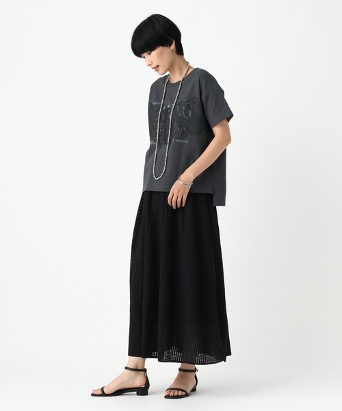 Elura(エルーラ)の「レースロゴTシャツ/1043154(Tシャツ/カットソー・レディース・ホワイト/スミクロ・FREE)」の6枚目の写真