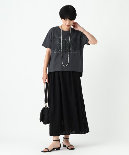 Elura(エルーラ)の「レースロゴTシャツ/1043154(Tシャツ/カットソー・レディース・ホワイト/スミクロ・FREE)」の7枚目の写真