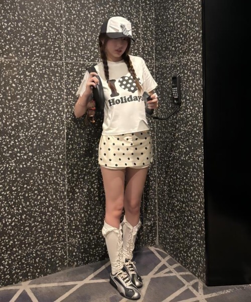 MELT(メルト)の「アイラブプリントTシャツ(Tシャツ/カットソー・レディース・ブラック系その他/ピンク/ホワイト/ブラック・M)」の5枚目の写真