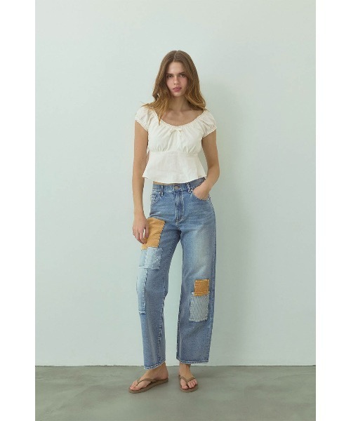 ALEXIA STAM（アリシアスタン）の「Patchwork Denim Pants Blue /パッチワークデニムパンツ（デニムパンツ・レディース・ブルー・1/0/3/2）」の3枚目の写真