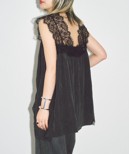 CITYSHOP(シティーショップ)の「LACE TANK ブラウス(シャツ/ブラウス・レディース・アイボリー/ブラック・FREE)」の3枚目の写真
