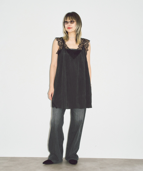 CITYSHOP(シティーショップ)の「LACE TANK ブラウス(シャツ/ブラウス・レディース・アイボリー/ブラック・FREE)」の5枚目の写真