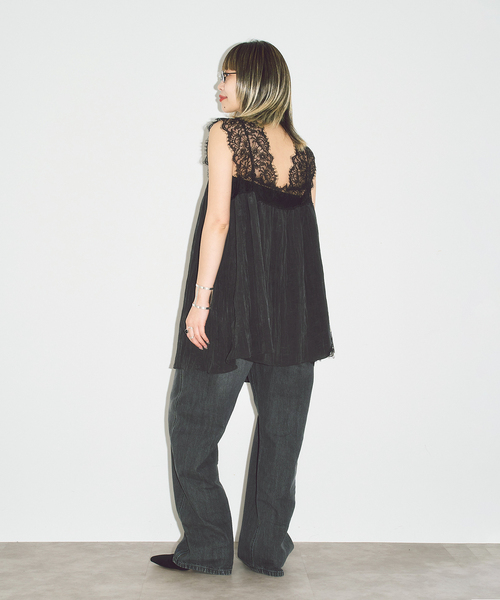 CITYSHOP(シティーショップ)の「LACE TANK ブラウス(シャツ/ブラウス・レディース・アイボリー/ブラック・FREE)」の7枚目の写真