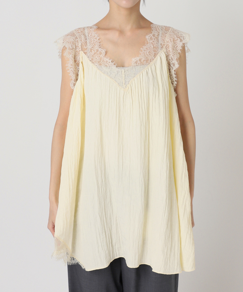 CITYSHOP(シティーショップ)の「LACE TANK ブラウス(シャツ/ブラウス・レディース・アイボリー/ブラック・FREE)」の18枚目の写真