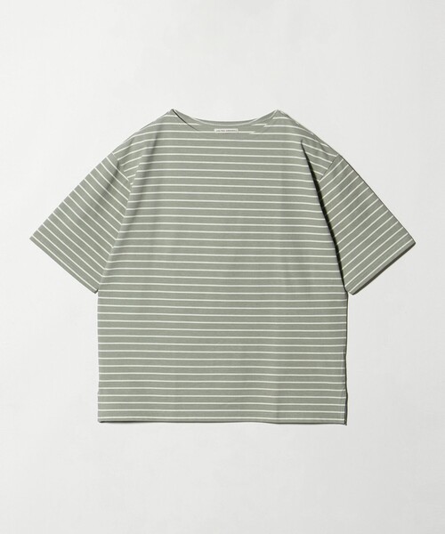 UNITED ARROWS(ユナイテッドアローズ)の「ジャガード ボーダー バスクシャツ(Tシャツ/カットソー・メンズ・ネイビー/オリーブ・S/XL/L/M)」の1枚目の写真