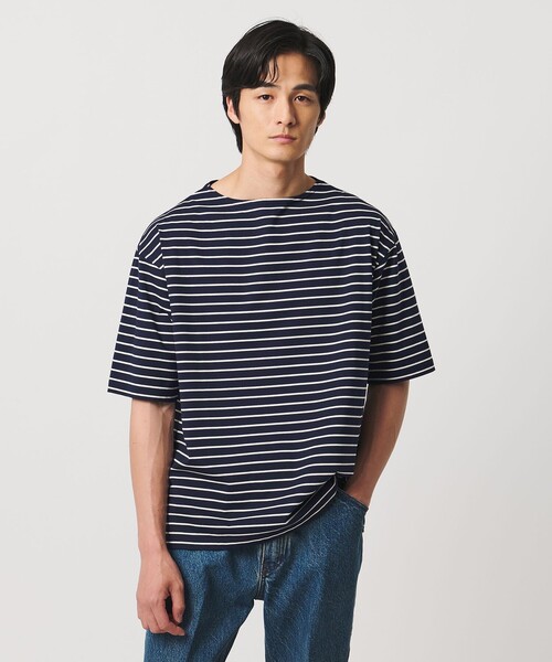 UNITED ARROWS(ユナイテッドアローズ)の「ジャガード ボーダー バスクシャツ(Tシャツ/カットソー・メンズ・ネイビー/オリーブ・S/XL/L/M)」の19枚目の写真