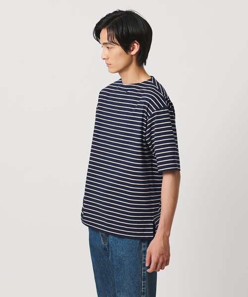 UNITED ARROWS(ユナイテッドアローズ)の「ジャガード ボーダー バスクシャツ(Tシャツ/カットソー・メンズ・ネイビー/オリーブ・S/XL/L/M)」の20枚目の写真