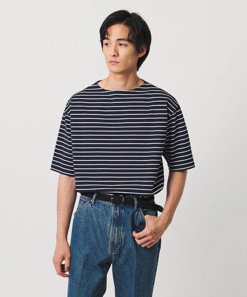 UNITED ARROWS(ユナイテッドアローズ)の「ジャガード ボーダー バスクシャツ(Tシャツ/カットソー・メンズ・ネイビー/オリーブ・S/XL/L/M)」の21枚目の写真