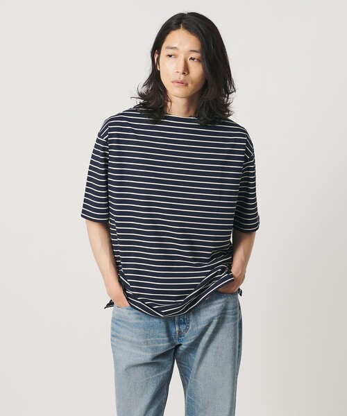 UNITED ARROWS(ユナイテッドアローズ)の「ジャガード ボーダー バスクシャツ(Tシャツ/カットソー・メンズ・ネイビー/オリーブ・S/XL/L/M)」の11枚目の写真