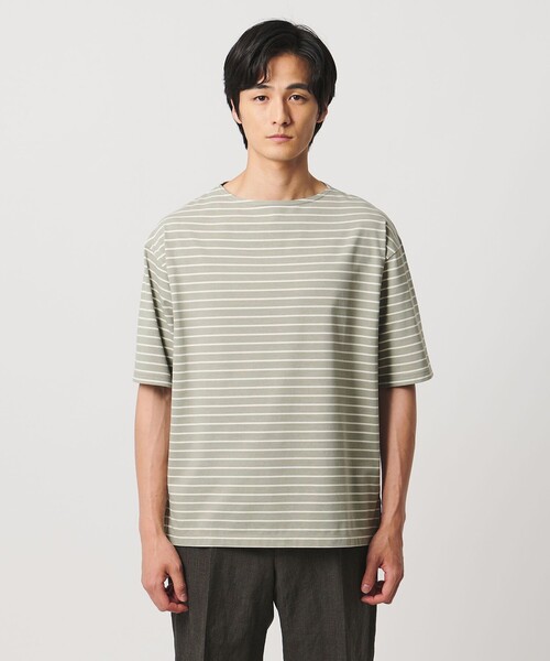 UNITED ARROWS(ユナイテッドアローズ)の「ジャガード ボーダー バスクシャツ(Tシャツ/カットソー・メンズ・ネイビー/オリーブ・S/XL/L/M)」の13枚目の写真