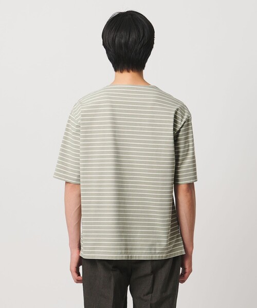 UNITED ARROWS(ユナイテッドアローズ)の「ジャガード ボーダー バスクシャツ(Tシャツ/カットソー・メンズ・ネイビー/オリーブ・S/XL/L/M)」の15枚目の写真