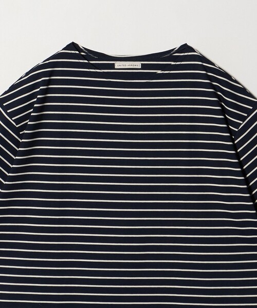 UNITED ARROWS(ユナイテッドアローズ)の「ジャガード ボーダー バスクシャツ(Tシャツ/カットソー・メンズ・ネイビー/オリーブ・S/XL/L/M)」の9枚目の写真