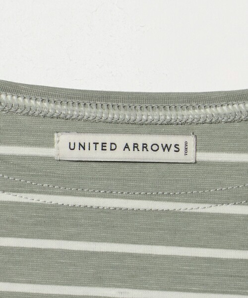 UNITED ARROWS(ユナイテッドアローズ)の「ジャガード ボーダー バスクシャツ(Tシャツ/カットソー・メンズ・ネイビー/オリーブ・S/XL/L/M)」の3枚目の写真