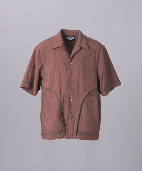 MAISON SPECIAL(メゾンスペシャル)の「《UNISEX》Lyocell Nylon Washer Prime-Over Piping-detailed Switched Open-collar Shirt/リヨセルナイロンワッシャープライムオーバーパイピングスイッチングオープンカラーシャツ【MAISON SPECIAL/メゾンスペシャル】■セットアップ対応■(シャツ/ブラウス・メンズ・ブラック/グレイッシュベージュ/ブラウン・1/0/2)」の18枚目の写真