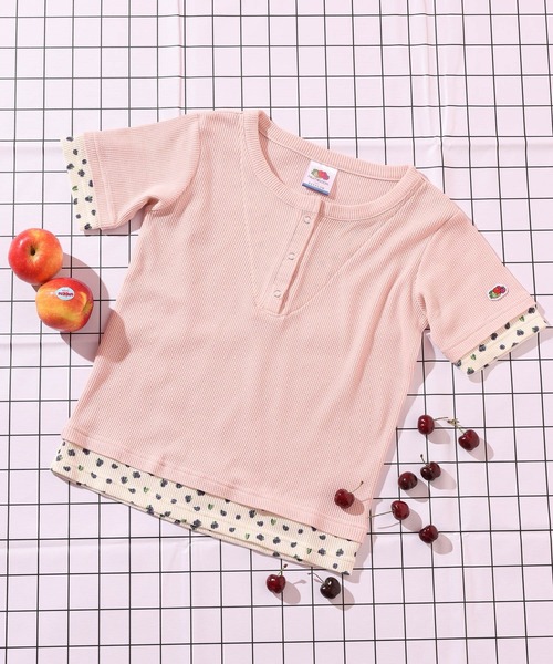 FRUIT OF THE LOOM（フルーツオブザルーム）の「【FRUIT OF THE LOOM / BAYFLOW】ワッフルヘンリーT（WOMEN）（Tシャツ/カットソー・レディース・ピンク/イエロー/ブルー・FREE）」の3枚目の写真