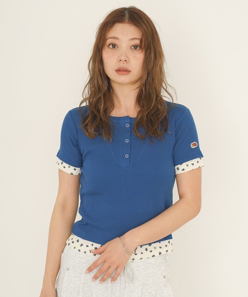 FRUIT OF THE LOOM（フルーツオブザルーム）の「【FRUIT OF THE LOOM / BAYFLOW】ワッフルヘンリーT（WOMEN）（Tシャツ/カットソー・レディース・ピンク/イエロー/ブルー・FREE）」の7枚目の写真
