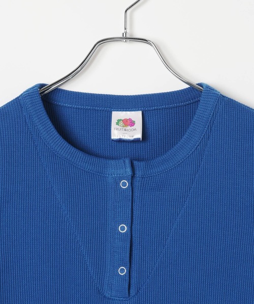 FRUIT OF THE LOOM（フルーツオブザルーム）の「【FRUIT OF THE LOOM / BAYFLOW】ワッフルヘンリーT（WOMEN）（Tシャツ/カットソー・レディース・ピンク/イエロー/ブルー・FREE）」の17枚目の写真