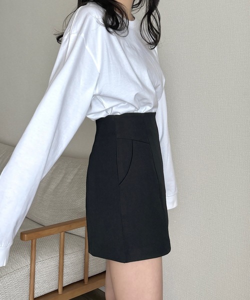 Cham.（チャム）の「シンプルオーバーサイズロンT（Tシャツ/カットソー・レディース・ブラック/ネイビー/ホワイト・FREE）」の10枚目の写真