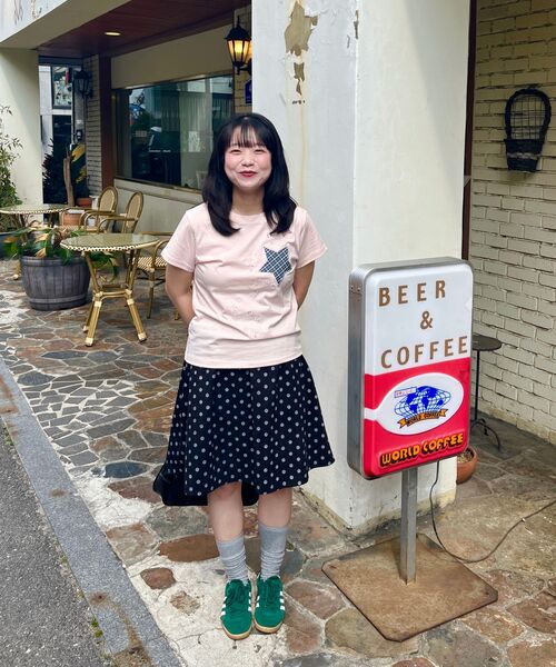 OURSAYSOUR（アワーセイアワー）の「チェックツースターアップリケ刺繍半袖Tシャツライトピンク（Tシャツ/カットソー・レディース・ライトピンク・FREE）」の6枚目の写真